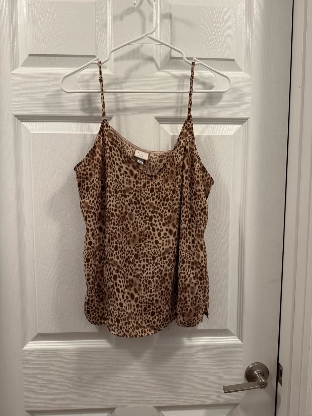 A New Day Women’s Animal Print Satin Cami Tank Top - Brown